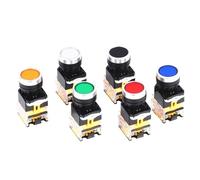 1PCS Interrupteur à bouton-poussoir LA38-11BN Alimentation avec point de réinitialisation automatique de démarrage et d'arrêt rond autobloquant type de presse 22MM(Red,Self Resetting)