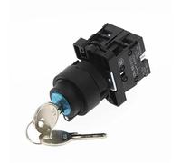 1Pcs Interrupteur à clé Sélecteur Interrupteur rotatif Interrupteur 3 positions NO + NO 10A / 600VAC XB2-EG33 22mm(XB2-EG33)