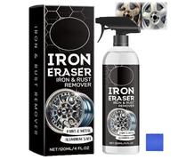 1PCS Iron Eraser Rust Remover Spray, 120ML 2026 New Iron Powder Remover Spray for Car Wheels and Paint Fast Acting Rust and Brake Dust Remover, Professional Automotive Surface Cleaning