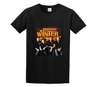 1PCS Johnny Winter World Tour with Dates Men Adult Short Sleeve Black L
