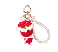 1Pcs : jolie laine multicolore, tricot à la main, pendentifs fleuris portatifs, porte-clés, porte-clés, décoration de sac à dos pour filles