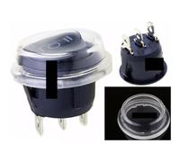 1PCS KCD1-2 22MM Black 3Pins ON-OFF-ON Latching Rocker Switch Power circular Switch 6A 250VAC 10A 125VAC And cap NWPNLXEA