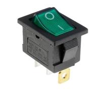 1PCS KCD1 2PIin 3Pin Boat Car Rocker Switch 6A/10A 250V/125V AC Red Yellow Green Blue black Button KCD1 NWPNLXEA(Green)