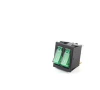 1PCS KCD4 31x25mm 6Pin 2/3 Position 16A/250V 20A/125V Double Light Rocker Switch ON-OFF/ON-OFF-ON Boat Power Car Switch NWPNLXEA(Green Light)