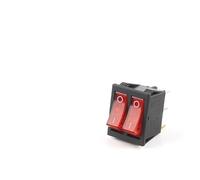 1PCS KCD4 31x25mm 6Pin 2/3 Position 16A/250V 20A/125V Double Light Rocker Switch ON-OFF/ON-OFF-ON Boat Power Car Switch NWPNLXEA(Red Light)