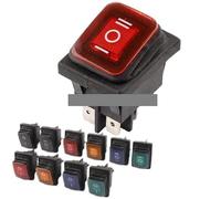 1PCS KCD4 Rocker Switch 6 Pin ON-OFF-ON With Light Red Power Switch 16A 250VAC/ 20A 125VAC
