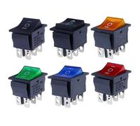 1PCS KCD4 Rocker Switch Power Switch ON-OFF-ON 3 Position 6 Electrical equipment With Light Switch 16A 250VAC/ 20A 125VA(Arrow Reset)
