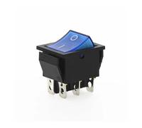 1Pcs KCD4 Rocker Switch Power Switch Self-Lock 2 Position 6 Pins With Light 15A 250VAC/20A 125VAC 32 * 25mm NWPNLXEA(Blau)
