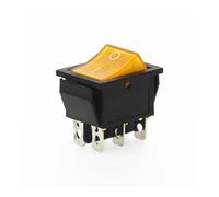 1Pcs KCD4 Rocker Switch Power Switch Self-Lock 2 Position 6 Pins With Light 15A 250VAC/20A 125VAC 32 * 25mm NWPNLXEA(Gelb)