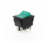 1Pcs KCD4 Rocker Switch Power Switch Self-Lock 2 Position 6 Pins With Light 15A 250VAC/20A 125VAC 32 * 25mm NWPNLXEA(Green)