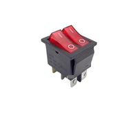 1PCS KCD8 6PIN 16A 250V 20A 125V Double Light Switch Rocker Switch ON-OFF KCD6 Boat Power Switch NWPNLXEA(Rot)