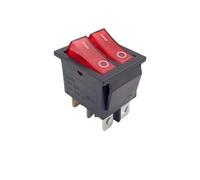 1PCS KCD8 6PIN 16A 250V 20A 125V Double Light Switch Rocker Switch Waterproof ON-OFF KCD6 Boat Power Switch(Green)