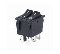 1PCS KCD8 6PIN 16A 250V 20A 125V Double Light Switch Rocker Switch Waterproof ON-OFF KCD6 Boat Power Switch NWPNLXEA(Nero)