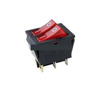 1PCS KCD8 6PIN 16A 250V 20A 125V Red Double Light Switch Rocker Switch ON-OFF Boat Power Switch NWPNLXEA(KCD8 Red)