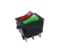 1PCS KCD8 6PIN 16A 250V Double Light Switch Rocker Switch Waterproof ON-OFF Boat Power Switch Red+Green NWPNLXEA(KCD8 R and G)