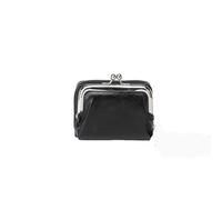 1pcs Kiss Brouss de serrure et sacs à main portefeuille Carte de crédit portefeuille monnaie pour femmes Pu en cuir Change à bourse avec bracelet à fermeture éclair (marron), noir, taille unique