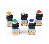 1PCS LA38-11D/11DS Quality Sliver Push Button Switch with Light On/Off Momentary/Latching 22mm 220V 24V LED Indicators NWPNLXEA(1NO1NC,380V)