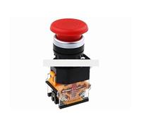 1PCS LA38-11ZS Self locking latching Button 22mm 1NO1NC Silver Maintained Emergency Stop Mushroom Cap Push Button Switch