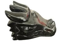 1pcs Large Black Obsidian Dragon Head Hand Engraved Big Size Obsidian Crystal Dragon Skull Head for Decoration Home Decor