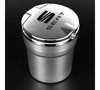 1PCS Logo de Voiture Creative Personnalité Cendrier pour Seat FR Leon Mk3 MK2 5F Lbiza Altea 6 avec lumières LED Creative Creativebin (Color Name : Silver)