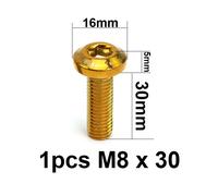 1pcs M8x30mm Gold Boulons De Disque De Frein De Moto M8, Rotor, Vis, Document De Placage, Tête À Douille Hexagonale Pour Honda Yamaha Kawasaki Suzuki ""Nipseyteko