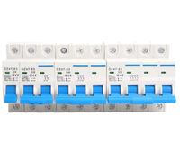 1PCS MCB Montage sur rail DIN DZ47-63 Disjoncteur miniature 1/2/3/4P 400V 6-63A Commutation de commande OFF-ON 50Hz Surcharge(4P,20A)