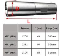 1PCS MT2 MT3 MT4 Collet Chuck D3 4 5 6 8 10 12 14 16 18 20mm Morse Taper Cone Spring Collet Thread M10 M12 M16 Clamp Tool(MT4-5mm (M16))