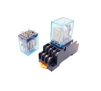 1PCS, MY4NJ, commutateur de relais intermédiaire électromagnétique général à bobine miniature, 14 broches, avec base de prise 14A, DC12V24V AC110V220V(Has socket,1pcs AC24V)