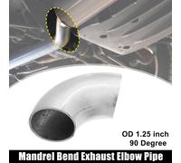 1pcs OD 1.25 Pouce 90 Degré Échappement Coude Tuyau Acier inoxydable
