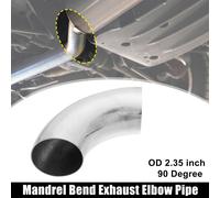 1Pcs OD 2.35 Pouce 90 Degré Échappement Coudé Tuyau Inoxydable Acier
