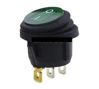 1pcs On-Off KCD1-2 3Pin 12V 220V Green Red Blue Yellow Round Boat Car Rocker Switch Light NWPNLXEA(Green,220V)