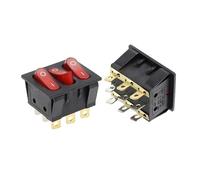 1PCS On-Off KCD3 9Pin Red 15A 250V 20A 125V AC Light Boat Car Rocker Switch KCD3-303 KCD3 Triple Light Switch Button