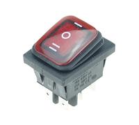 1pcs ON OFF ON 12V/220V Heavy Duty 6 broches DPDT IP67 étanche bateau auto marin bascule interrupteur à bascule avec LED 27x22mm,Red,220V