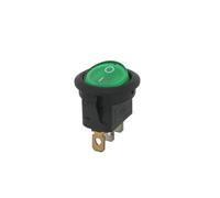 1PCS ON/OFF Round Rocker Switch LED illuminated Car 12V 24V / 6A 250V / 10A 125V 2/3/4PIN Switch 20MM NWPNLXEA(3Pin green light3)