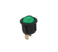 1PCS ON/OFF Round Rocker Switch LED illuminated Car 12V 24V / 6A 250V / 10A 125V 2/3/4PIN Switch 20MM NWPNLXEA(3Pin green light)
