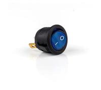 1Pcs ON/OFF Round Rocker Toggle Switch 6A/250VAC 10A 125VAC Power Switch Cap with Push Button Switch 2PIN 3PIN LED Light(D-Blue,220V)
