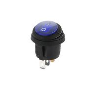 1Pcs on/off SPST Round boat LED rocker switchlight 12V 220V power button switch on off on NWPNLXEA(Blau,LED AC 220V-250V)