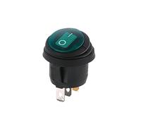 1Pcs on/off SPST Round boat LED rocker switchlight 12V 220V power button switch on off on NWPNLXEA(Green,LED AC 220V-250V)