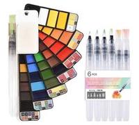Peinture Aquarelle 42 Couleurs avec 6 pinceaux pour Stylo Aquarelle, pour Les débutants, Les Amateurs en Herbe et Les Artistes