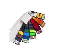 5PCS Peinture Aquarelle, Voyage Solide Aquarelle Peinture Pliable 33 Couleurs avec 1 pièces brosses,kit de Dessin sur Le Terrain,Palette Aquarelle Portable pour Enfants, Adultes et débutants G
