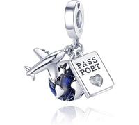 1pcs Perles Charms Breloque Pendentif,Charme Argent acier inoxydable Fusée Astronaute Planète Valise Voyage Pierres pour Européen Bracelets Gifts for Family Friends et Colliers Meilleur Cadeau