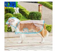 1pcs Pet Raincoat Transparent, Watertight and Windproof Dog Rain Poncho for Large Medium Dogs, Clear Hooded Raincoat Lightweight Rain Gear(Sky Blue,XS)