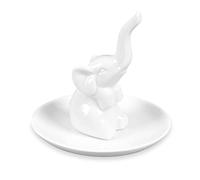 1Pcs Porte-Bague éLéPhant, Plat à Bijoux Tridimensionnel En CéRamique, Plat à Bijoux Anneau éLéPhant, Porte-Bague, Pour Salon, Chambre à Coucher, DéCoration D'IntéRieur, Cadeau De Vacances (Blanc)