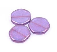 1pcs Pressed Beads Hexagon 20 mm, Crystal Vega Iris (30-15781), Bohemian Crystal Glass, Czech Republic 11199007