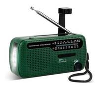 1PCS Radio FM/AM/SW portable à manivelle solaire de secours + lampe de poche à LED SOS + lampe de lecture + 1200mAh, alimentation mobile vert vert G