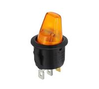 1PCS Rocker Switch ON-OFF 12V 220V LED Illuminated Lamp With Specail Button Toggle Switches For Auto Car electronic starter NWPNLXEA(Gelb,12V)