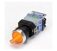 1PCS Rotary push button switch with ligh 22MM 2 position 3 position latching LED knob switches red green head LA38-11XD/2 NWPNLXEA(Yellow,2 POSITION_220V)