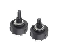 1PCS RS26 Band Gear Rotary Switch 1 2 3 4 Pole Position 12/6/4/3 Sélectionnable PCB Plug-in Board Switch Réglable(Half shaft 20mm,2 Pole 6)