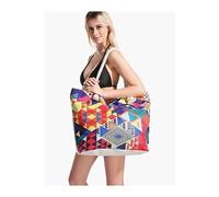 Sac de plage à bandoulière imperméable avec fermeture à glissière pour femme Vie Quotidienne Travail Ecole Plage B Multicolore