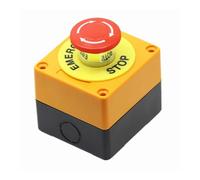 1PCS Shell Red Sign Push Button Switch DPST Mushroom Emergency Stop Button AC 660V 10A NO+NC LAY37-11ZS NWPNLXEA